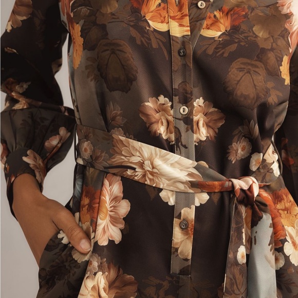 NWT retail $218. Warm floral print, long sleeve, jumpsuit. Size extra small. - Picture 2 of 5